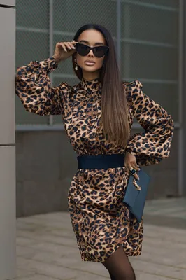 Женское платье с леопардовым принтом И-21Y011-001-1 - купить недорого в  интернет магазине \"OLLA\", Украина.