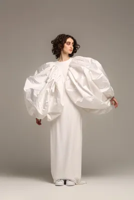 Платье-миди с объемными рукавами 00001969 купить в интернет-магазине Post  Meridiem