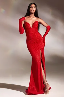 Красное платье с перчатками в аренду в Москве — Прокат по цене от 2921.4  руб/день (лот #54133)