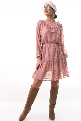 Нежное платье с рюшами и воланом - 12009_мультиколор - цена, фото,  описания, отзывы покупателей | Krasota-ua.com