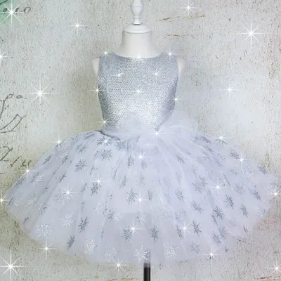 Нарядное платье для девочки Снежинка | Цвет: Белый | Артикул: 9700208