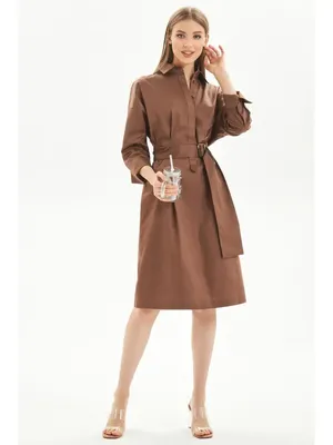 Зимнее прямое длинное женское платье коричневого цвета под шею 42-46:  продажа, цена в Хмельницком. Женские платья от \"Интернет-магазин стильной  одежды \"Бирюза\"\" - 1690052251