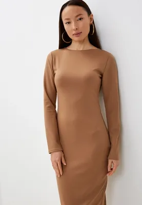 Шёлковое нарядное платье коричневого цвета с оборками Керрая 5138 ᐅ купить  в Itelle