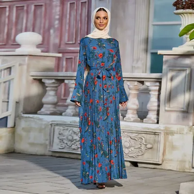 джинсовые платья турция Платье с принтом Eid Mubarak, халат, турецкий  мусульманский хиджаб, платье, кафтан, мусульманская одежда, африканская  Женская длинная юбка, мусульманская плиссированная юбка | AliExpress