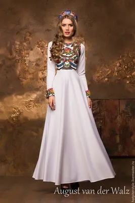 Платье из ткани в русском народном стиле | Платья, Платье из платка, Модные  женские платья