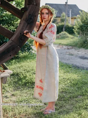 Купить платье славянском стиле в Москве в интернет-магазине | Российский  лен фабрики Ришелье