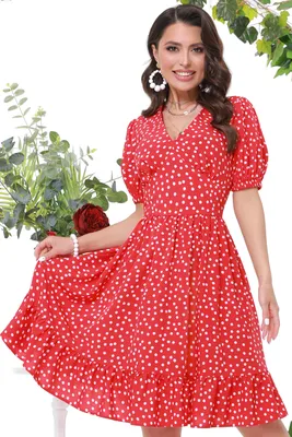 Красное платье в горошек - купить оптом по выгодной цене | Интернет-магазин  «DS Trend»