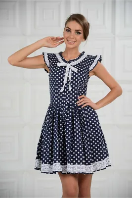 Женское Платье в горошек длины миди (размер 42-52) купить в онлайн магазине  - Unimarket
