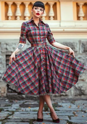 Платье в клетку с завышенной талией Debesos в интернет магазине anjkids.ru