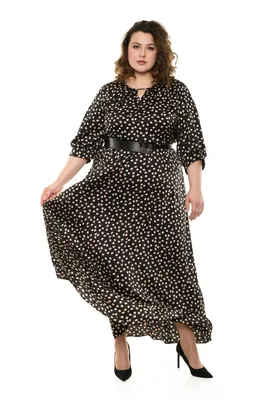 Черное вечернее платье в пол для полных NPL200-1, купить в  интернет-магазине Е-Леди