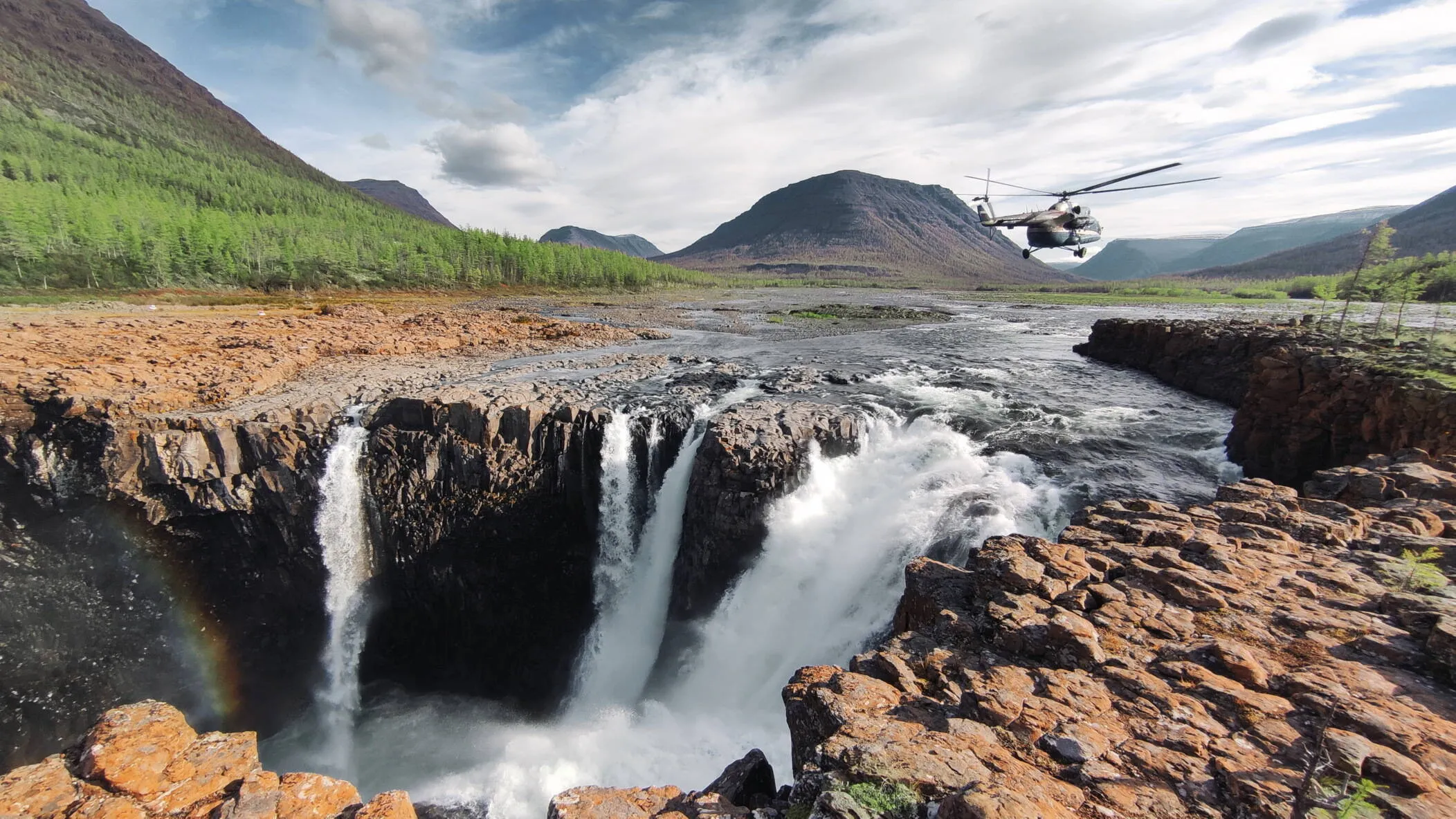 Водопад 2 брата Путорана