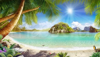 Фотообои Вид на море и райский остров купить в Москве, Арт. 11-157 в  интернет-магазине, цены в Мастерфресок