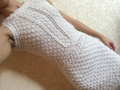 Женское вязаное платье крючком из хлопка – купить в интернет-магазине  HobbyPortal.ru с доставкой