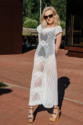 Серебристое пляжное платье вязания крючком Ann Summers – заказать из-за  границы с доставкой в «CDEK.Shopping»