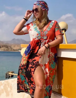 Пляжное платье - халат размеры 48 - 50 Мальта из натурального батиста с  абстрактным принтом (ID#1453363840), цена: 800 ₴, купить на Prom.ua