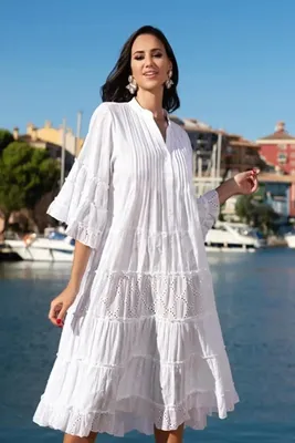 Женское пляжное платье до пола, белое кружевное платье макси на пуговицах с  квадратным вырезом, сказочные платья принцессы, новинка 2023 | AliExpress