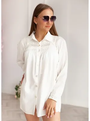 Рубашка женская пляжная белая Bikinishop 41820018 купить в  интернет-магазине Wildberries