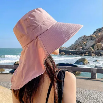 Шаль, пляжная шляпа от солнца для женщин, летние модные женские рыбацкие  шляпы с защитой от ультрафиолета, женские шляпы;Боб с большими полями для  лица и шеи, солнцезащитный боб – купить по низким ценам