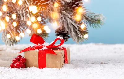 Обои зима, снег, украшения, подарок, елка, Новый Год, Рождество, Christmas,  winter, snow, New Year, gift, decoration, xmas, Merry картинки на рабочий  стол, раздел новый год - скачать