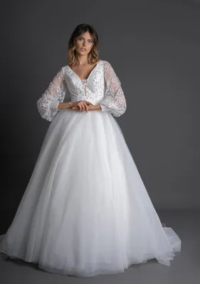 Angelsbridep Robe De Mariee элегантные свадебные платья с длинным рукавом  Кружевное бальное платье Тюль Принцесса Ливан свадебные платья | AliExpress
