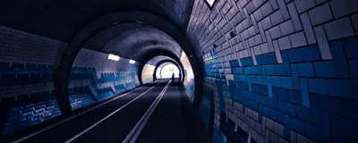 Скачать 2560x1024 тоннель, подземный, метро, город, железная дорога обои,  картинки ультраширокий монитор