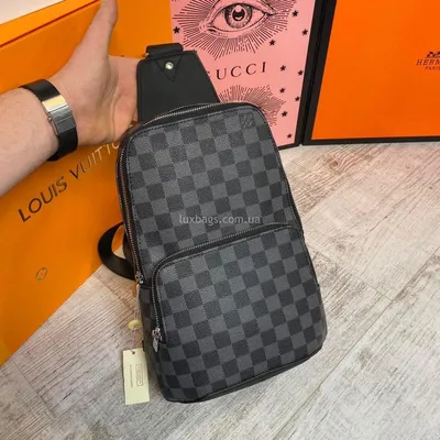 Купить мужскую сумку Louis Vuitton 346 Avenue Slings Bag Canvas Black из  натуральной кожи в Минске, описание, фото