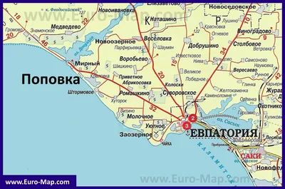 Карты Поповки | Подробная карта курорта Поповка с улицами | Поповка на  карте Крыма