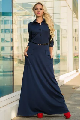 Длинное трикотажное платье в пол АНКА рубашечного типа, повседневное,  осеннеее - купить по лучшей цене в Виннице от компании \"TM \"Ol… | Модные  стили, Платья, Одежда