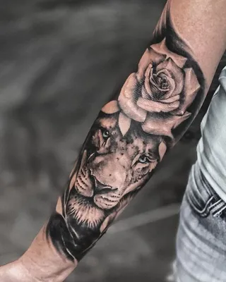 Tattoo • Подборка тату на тему: Лев на предплечье (65 фото)