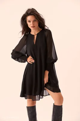 Платье 8166-01 черный - купить с доставкой по Москве и России. Цены.  Женская одежда FLY оптом и в розницу