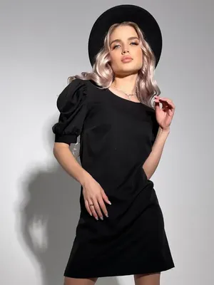 Черное трикотажное прямое платье с поясом 67950 за 384 грн: купить из  коллекции Like bombshell - issaplus.com