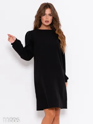 Прямое чёрное платье с объёмными рукавами 9359001530-50 - купить в  интернет-магазине LOVE REPUBLIC по цене: 1 786 ₽