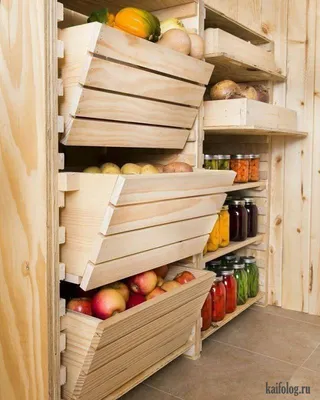 Прикольные идеи для дачи и сада (45 фото) | Food storage rooms, Food  storage shelves, Storage house