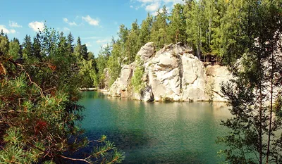 Картинка Чехия Lake Piskovna Природа Озеро