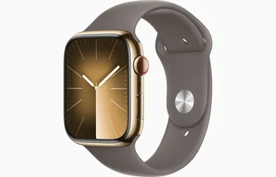 Смарт-часы Apple Watch Series 9 GPS + Cellular 45mm Gold Stainless Steel  Case with Clay Sport Band - S/M MRMR3ET/A цена | hansapost.ee
