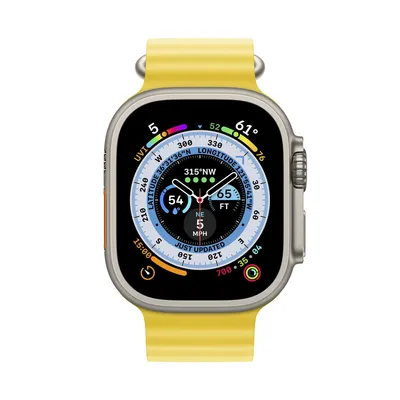 Смарт-часы Смарт-часы Apple Watch Ultra GPS + Cellular 49 мм, титановый  корпус, желтый ремешок Ocean Band MNHG3EL/A LV-EE цена | hansapost.ee