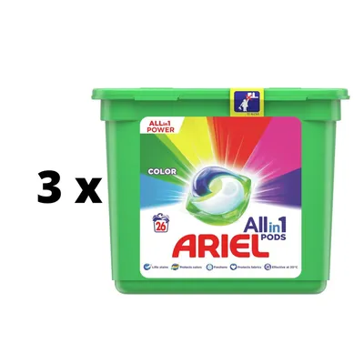 Капсулы для стирки Ariel Color, 26 шт. х 3 шт. упаковка цена | pigu.lt