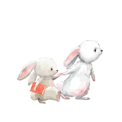 Два милых кроликов, держащих руки, настенный стикер для детской комнаты,  спальни, украшения фона, обои для домашнего декора, стикер кролика s |  AliExpress
