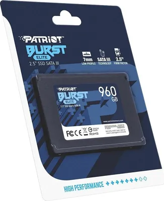 SSD внутренний жесткий диск SSD|PATRIOT|Burst Elite|960GB|SATA 3.0|3D  NAND|Скорость записи 320 МБайт/с|Скорость чтения 450 МБайт/с|2,5\"|TBW 400  TB|PBE960GS25SSDR цена | pigu.lt