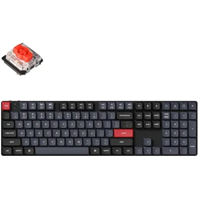 Беспроводная клавиатура, Механическая клавиатура, Игровая клавиатура  Keychron K5 Pro, Gateron Red Switch, Wireless, Black, US цена | pigu.lt