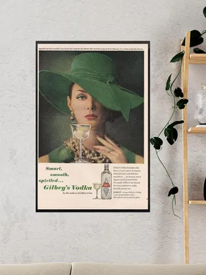 Купить Рекламный плакат – Водка Gilbeys Vodka и плакаты для интерьера на  разные темы с доставкой по Москве и России в крафтовом тубусе