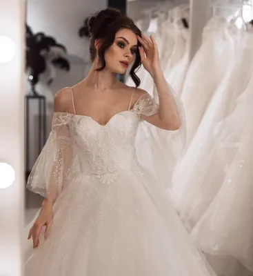 Высококачественное свадебное платье Элегантное с высоким вырезом и длинными  рукавами для свадьбы | AliExpress