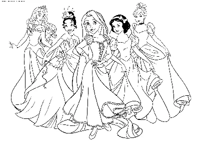 Раскраски принцессы Диснея. Раскраска Диснеевских принцесс