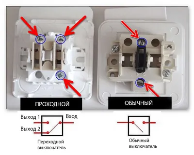 Как подключить проходной выключатель: одноклавишный, двухклавишный, как  обычный, схемы, критерии выбора - ElektrikExpert.ru
