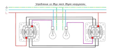 Как подключить двухклавишный проходной выключатель: схема и инструкция