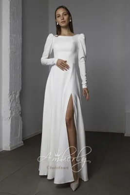 Простое свадебное платье с разрезом Асоль | Купить, Киев, цена, фото