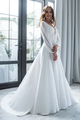 Платье простое с длинным рукавом Gabbiano Рафаэль — купить в Москве -  Свадебный ТЦ Вега