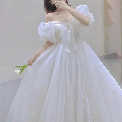 Купить Простое свадебное платье Темпераментное платье Невеста Свадебное  платье принцессы | Joom