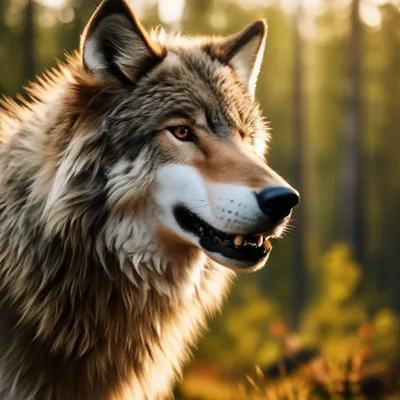 Пушистый волк фото