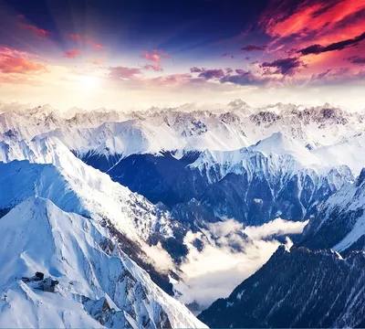 Фотошторы «Рассвет в горах» - купить в Москве, цена в Интернет-магазине Обои  3D